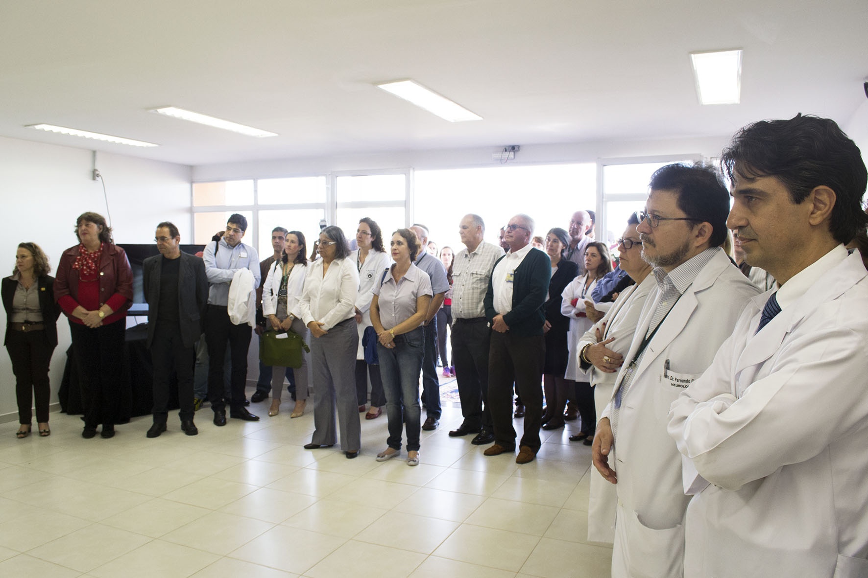 Professores da FCM prestigiam a inauguração do CPC. Foto: Marcelo Oliveira. CADCC-FCM/Unicamp