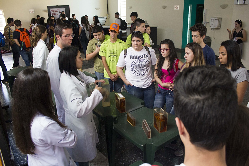 Demonstração de anatomopatologia. Foto: Rafael Marques. CADCC-FCM/Unicamp
