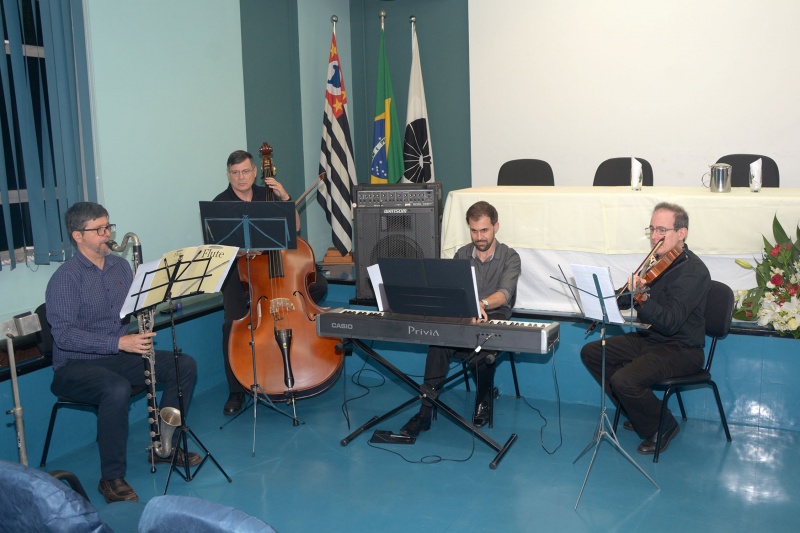 Apresentação dos musicistas Fábio H. Menezes, Paulo Dalgalarrondo, Klaus Weiss e Tristan G. Torriani/Foto: Mercedes Santos