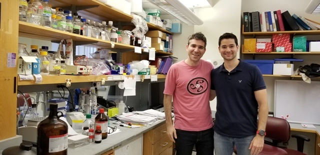 Photo: Nikolaos Efstathiou MD and Paulo R. Barbisan MD at the Angiogenesis Laboratory